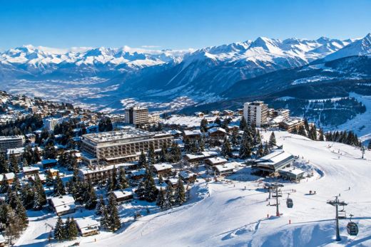 Winter alpine scene, private Mercedes-Benz ski transfer from Geneva Airport
