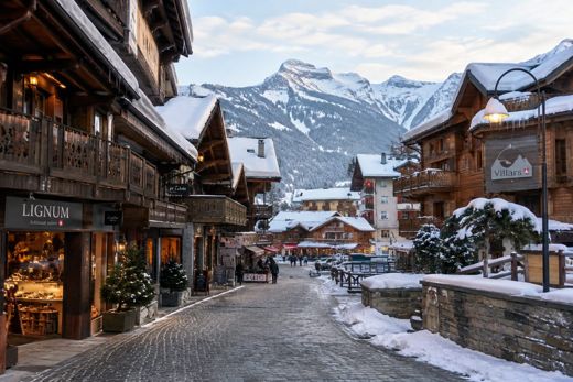 Winter alpine scene, private Mercedes-Benz ski transfer from Geneva Airport
