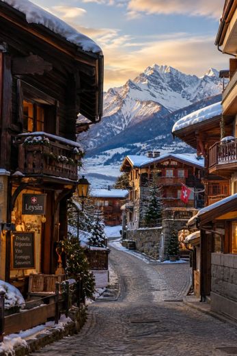 Winter alpine scene, private Mercedes-Benz ski transfer from Geneva Airport